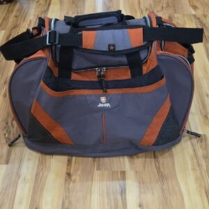 Jeep Gray and Orange Duffel Bag